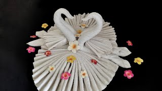 Towel art  How to Make Towel Swan [upl. by Lipscomb976]