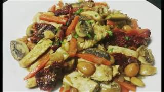 Receta de pechugas de pavo con almendras y tomates secos al brandy [upl. by Rosita290]