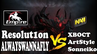 Dota 2  Resolut1on SF ALWAYSWANNAFLY Shaker VS XBOCT Arstyle and Sonneiko  Ranked Match Gameplay [upl. by Airdnaed]