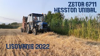 Lisovanie slamy 2022  ZETOR 6711  HESSTON UNIBAL [upl. by Mahgem674]