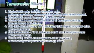 Perbedaan termometer alkohol dan termometer air raksa [upl. by Gniw]