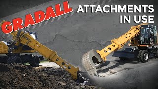 Attachments in Use on Gradall Excavators [upl. by Atsirhcal500]