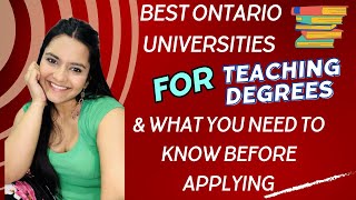 Best Ontario Universities for Teaching Degrees amp What You Need to Know Before Applying [upl. by Kolodgie]