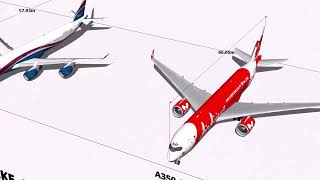 Longest Passenger Aircraft Length Comparison 3D [upl. by Cestar]