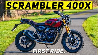 2024 Triumph Scrambler 400X  First Ride Review [upl. by Everard814]