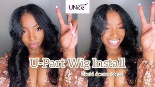 Easy UPart Wig install for a Sew InNatural Finish ft UNICE Hair 🤎 [upl. by Yblocaj]