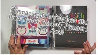 Teacher Planner Comparison Erin Condren vs Plum Paper in 2 size [upl. by Eadmund]