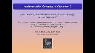 Concepts dimplémentation de Vaucanson 2 [upl. by Barthold]