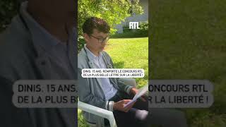 Dinis 15 ans remporte le concours RTL de la plus belle lettre sur la liberté [upl. by Burhans]