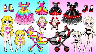 Rainbow Unicorn 🌈 Disney Princess Pregnant And Daughter Dress up  35 Best DIY Arts amp Paper Crafts [upl. by Allehs109]