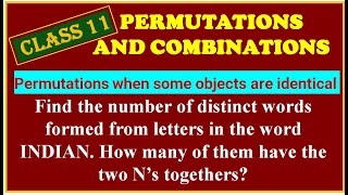 PERMUTATIONS amp COMBINATIONS Find the number of distinct words formed from letters in word INDIAN [upl. by Aztinad]