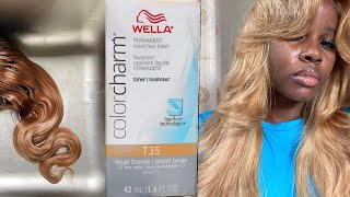 How to use Wella toner T35 on bleached hair  BRASSY to BEIGE [upl. by Mavilia]