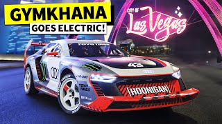 Ken Block’s ELECTRIKHANA High Stakes Playground Las Vegas in the Audi S1 HOONITRON [upl. by Luapnhoj]