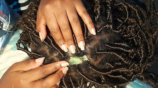 ASMR Nitpicking the hairline oiling and scalp scratchingfaux locs asmr relaxing asmrsounds [upl. by Odrareve492]