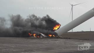 05212024 Prescott Iowa  Twister Destroys Wind Farm  Turbine on FIRE [upl. by Bannasch]