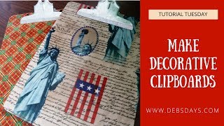 How to Turn Plain Clipboards into FabricCovered Decorative Clipboards [upl. by Cirdek]