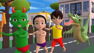 Pagal Bittu Sittu  Bittu or Remote wala Dinosaur  Bittu Sittu Toons  Pagal Beta  Cartoon Comedy [upl. by Aneelak944]