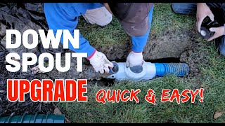 Easy Underground Buried Downspout Upgrade Tutorial [upl. by Harima]