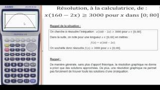 Calculatrice  Résolution graphique dune inéquation exemple [upl. by Dnomhcir245]