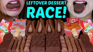 ASMR LEFTOVER DESSERT RACE TICO ICE CREAM CADBURY CHOCOLATE CREAM TACOS KINDER KITKAT JELLY 먹방 [upl. by Pirzada]