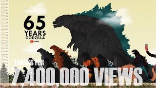 Evolution of Godzilla 1954  2019 Size Comparison REUPLOAD  PANDY Animation 16 [upl. by Dobbins]