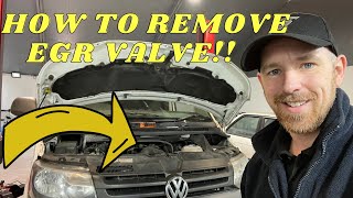 Removing the EGR Valve on a VW Transporter 20 CR TDI engine [upl. by Deanne]