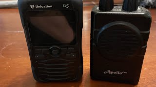 Unication G5 P25 pager vs Apollo VHF analog Minitor IIIIV clone pager rambling [upl. by Atinaujnas]