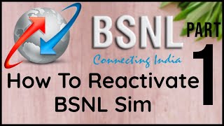 How To Reactivate A Deactivated BSNL Sim  Part 1  How To Activate Bsnl Sim After Expiry SOLVED [upl. by Yrtsed]