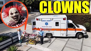 when you see clown paramedics with an Ambulance helping this injured Clown RUN Clown Hospital [upl. by Thorncombe360]