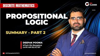 Propositional Logic  Complete Summary Part 2  Discrete Mathematics  With NOTES  Deepak Poonia [upl. by Kilar]