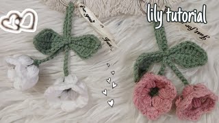 crochet lily of the valley 🪻 ♡ keychain earpods and others accessories ✨️ easy way ♡♡ [upl. by Quentin650]