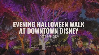 Sunset Walk at Downtown Disney  Halloween 2024  4K Walkthrough [upl. by Rocca710]