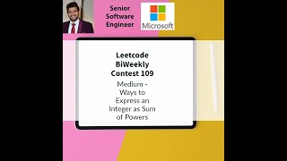 Leetcode BiWeekly contest 109  Medium  Ways to Express an Integer as Sum of Powers [upl. by Luttrell712]