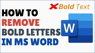 How to Remove Bold Letters in Word  Change Bold Text To Normal In Word [upl. by Revert939]