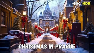 Prague Christmas Day Walking Tour in 4K HDR with 3D Sound [upl. by Eleph]