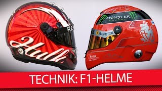 Formel 1 HelmTechnik erklärt Über Kosten Sicherheit amp Tesafilm 2018 [upl. by Eissahc]