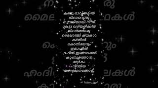 kandu ravithalil from Anuragakkolu❤️ malayalam lyricsstatus vedio feel the song❤️ [upl. by Karna]