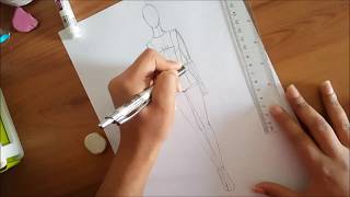 How to draw your own Fashion Croquis step by step [upl. by Imerej]