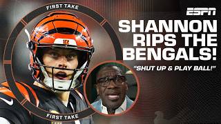 Shannon Sharpe RIPS Bengals for trash talk 👀 ‘SHUT UP AND PLAY FOOTBALL’ 🗣️  First Take [upl. by Francine]