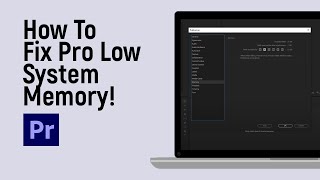 How to Fix Adobe Premiere Pro Low System Memory easy [upl. by Nicholle]