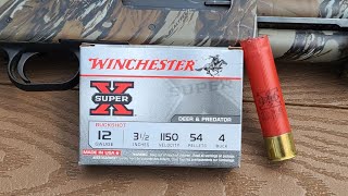 Winchester Super X 12ga 35quot 54 Pellet 4 Buck Test W Mossberg 835 UltiMag amp Stock Full Choke [upl. by Ijan329]