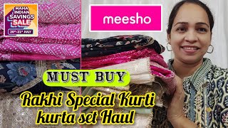 🌹Meesho Haul🌹Meesho Rakhi Special KurtiKurta Set 🌹FestiveDesignerParty Wear Collection 🌹 [upl. by Longfellow66]