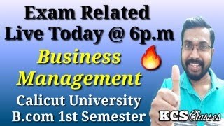 Exam Related Live Business Management Calicut University Bcom 1st Semester [upl. by Molohs]