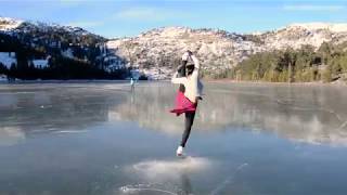 EPIC Figure Skating on FROZEN LAKE [upl. by Ecirtahs]