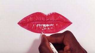 HOW I DRAW REALISTIC LIPS No Timelapse [upl. by Lleret]