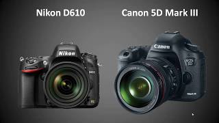 Nikon D610 vs Canon 5D Mark III Side by Side Comparison  Full specification  Best DSLR [upl. by Wylde]