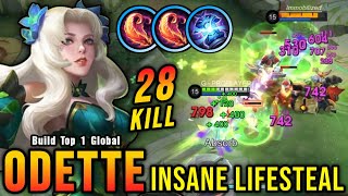 28 Kills Best Odette One Shot LifeSteal Build and Emblem  Build Top 1 Global Odette  MLBB [upl. by Fem]