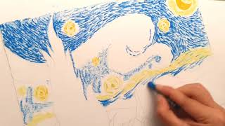 Starry Starry Night in Oil Pastel [upl. by Asir]