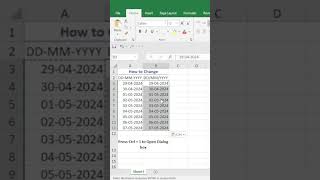 How to change date format from ddmmyyyy to ddmmyyyy exceltech excelfunction excelacademy [upl. by Eihcra]