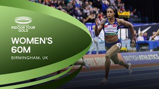 Elaine ThompsonHerah beats Neita over 60m  World Indoor Tour Birmingham 2022 [upl. by Andeee]